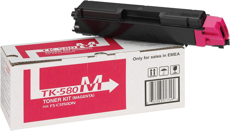 Kyocera 4104101 TK-580M Toner Magenta, Original Tonerkartusche 1T02KTCNL0. Kompatibel für FS-C5150DN