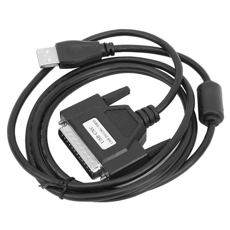 CNC-USB-Adapterkabel, schwarz DB25 12-Mbit/s-USB-Kabel zum Parallelkonverter Transformator Computer-