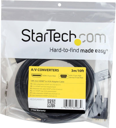 StarTech.com 3m aktives HDMI auf VGA Konverter Kabel - HDMI zu VGA Adapter 300cm - Schwarz - 1920x12