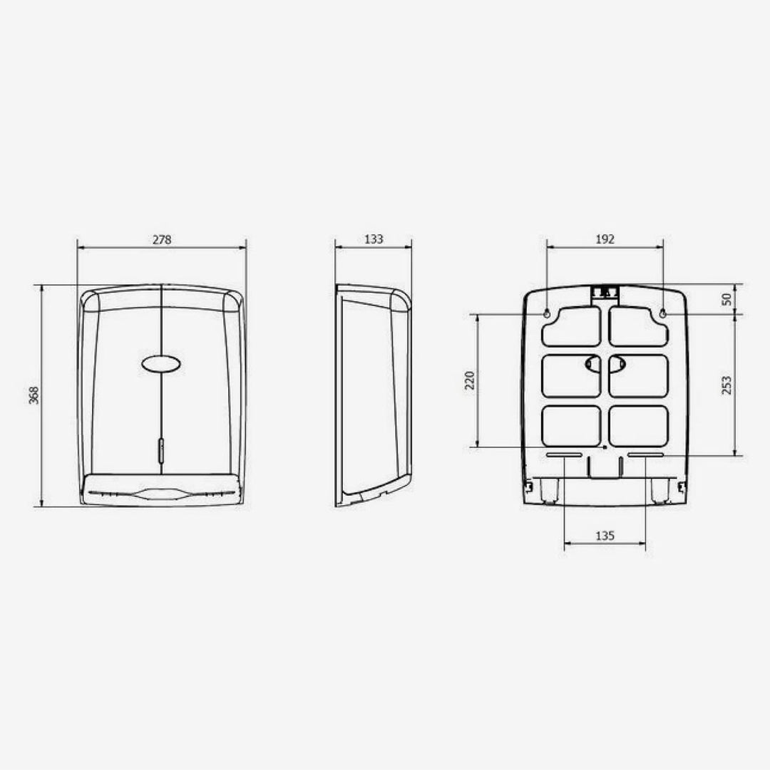 Jofel AE55300 - TOILETTENPAPIERSPENDER Gross Azur Weiss & AH37000 - HANDTUCHSPENDER Z-FALZ SMART ABS