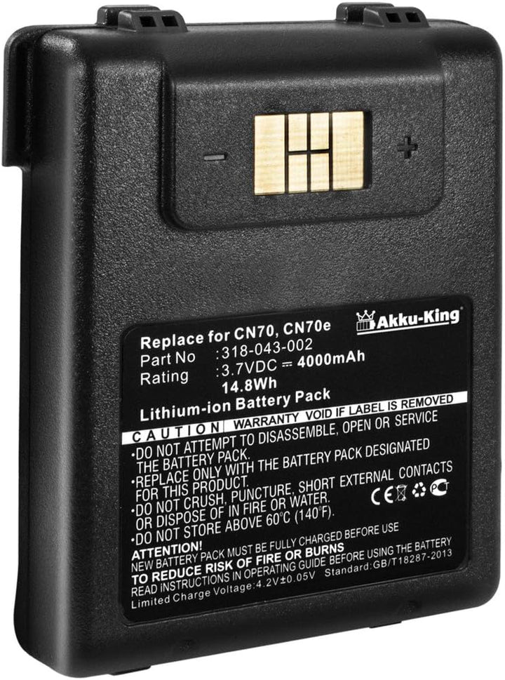 Akku-King Akku kompatibel mit Intermec CN70, CN70e - ersetzt 318-043-002 - Li-Ion 4000mAh