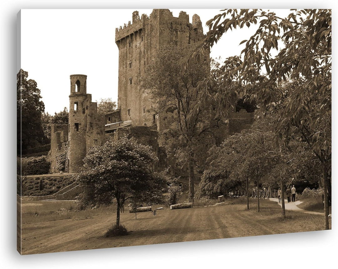 deyoli Blarney Castle in Irland Format: 80x60 Effekt: Sepia als Leinwandbild, Motiv fertig gerahmt a
