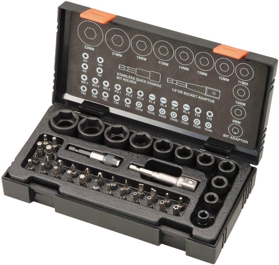 Hitachi 752500 Schraubendreher-/Stecknuss- und Bit-Set, 41-teilig, Multi