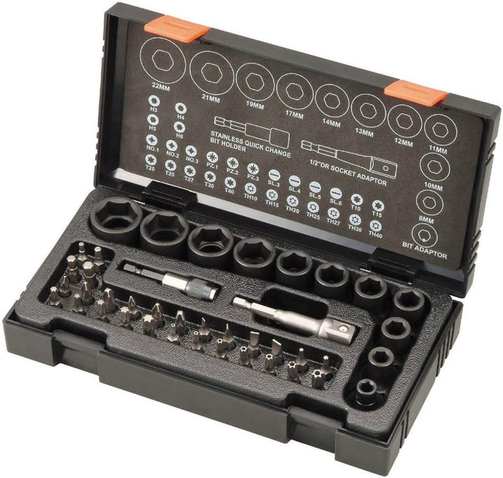 Hitachi 752500 Schraubendreher-/Stecknuss- und Bit-Set, 41-teilig, Multi