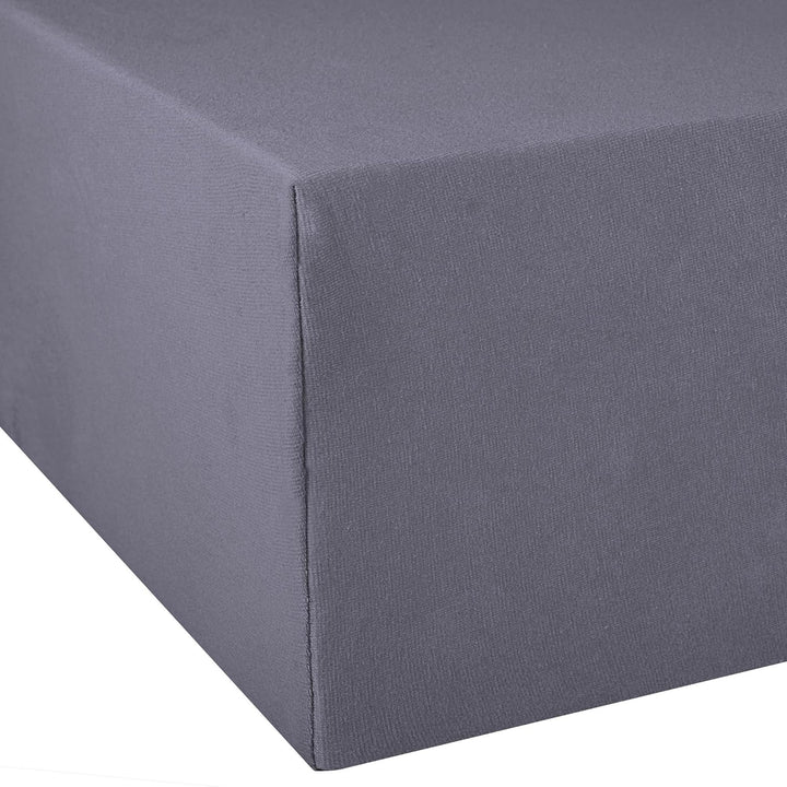 aqua-textil Exclusiv Spannbettlaken 200x220-220x240 cm dunkel grau Jersey Baumwolle 230g/qm Spannbet