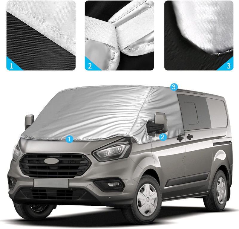 Auto Windschutzscheiben Abdeckung Ersatz für Ford Transit Custom 2012-2022, Frontscheiben Sonnenschu