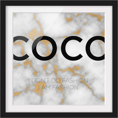 Bild mit Rahmen - Coco - I Don't do Fashion - Rahmenfarbe Schwarz, 50 x 50 cm 50cm x 50cm Schwarz, 5