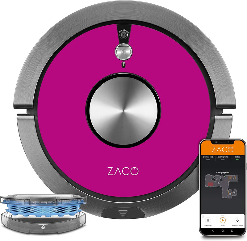 ZACO A9sPro Saugroboter mit Wischfunktion, App & Alexa, Mapping, bis zu 2 Std saugen oder wischen, S