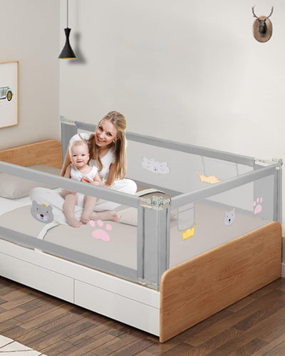 Vigevee 180 cm Kinder bettgitter, Bettschutzgitter Höhenverstellbar, Rausfallschutz Bett für Kinder,