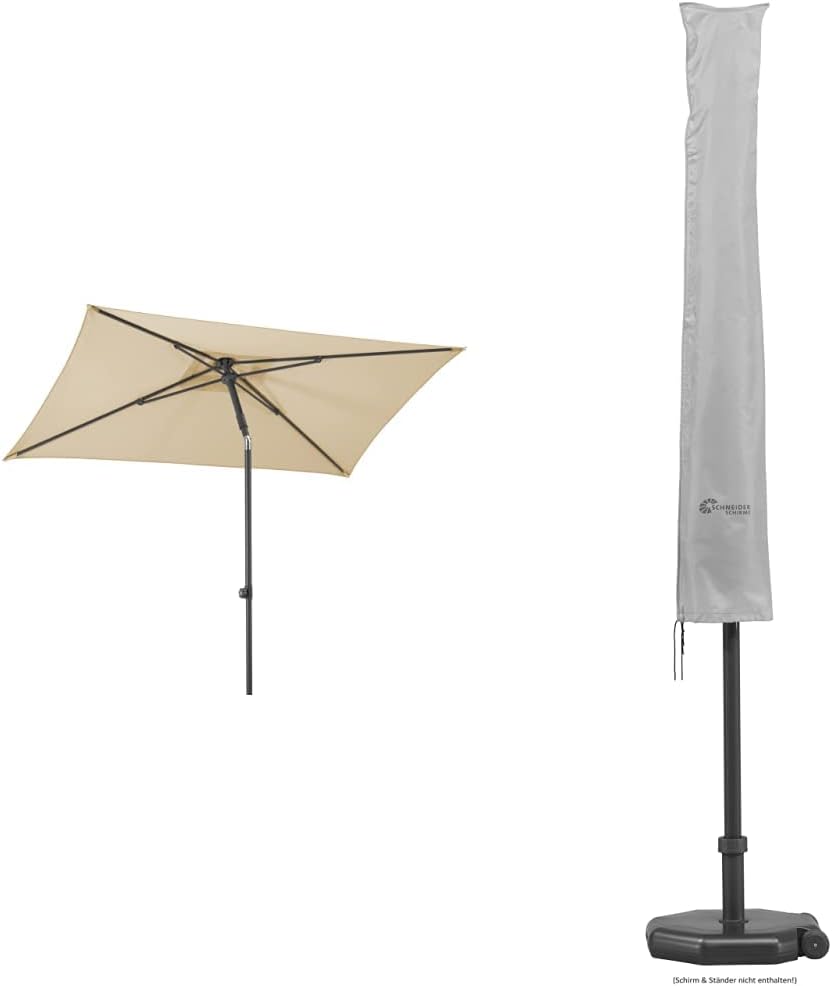 Schneider-Schirme Sonnenschirm Sevilla, natur, 240 x 140 cm rechteckig, 667-02, Gestell Stahl, 4.6 k
