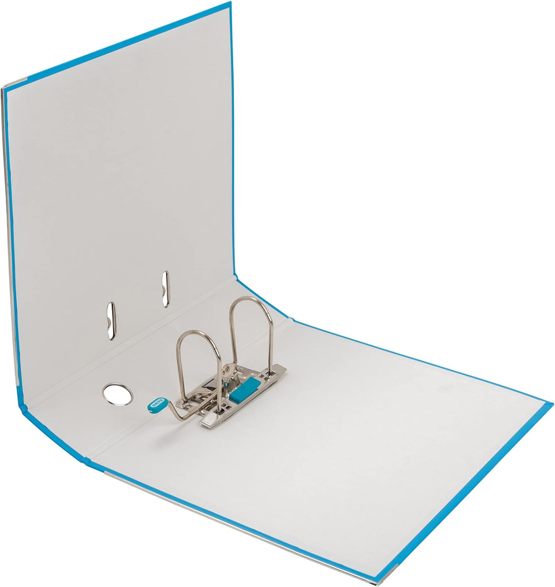 Elba Ordner A4, Smart Pro, 8 cm breit, Kunststoff aussen, ozeanblau, 10 Stück hellblau A4, breit, he