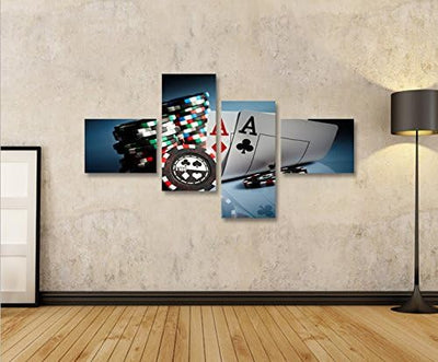 islandburner Bild Bilder auf Leinwand Aces Poker Casino Spielhalle Kartenspiel 4L XXL Poster Leinwan