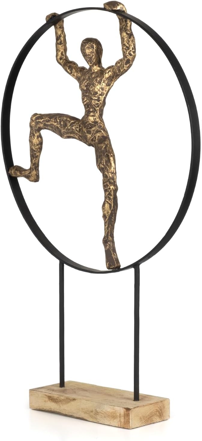 Moritz Skulptur I Akrobat I 40 x 9 x 64 cm I Holzdeko I Skulpturen Deko I Modern I Wohnzimmer I aus