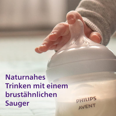 Philips Avent Natural Response Glas-Geschenkset für Neugeborene – 3 x 120 ml und 2 x 240 ml Babyflas