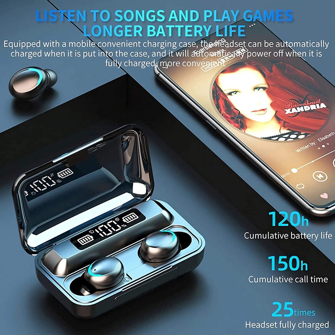 ASDRTB Wireless Earbuds,Bluetooth Earbuds with Mic,Button Control Wireless Headphones,Mini True Wire