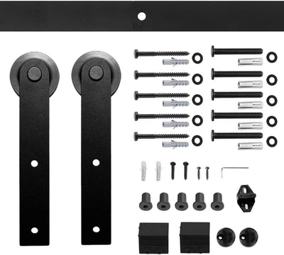 8.2FT/250cm Schiebetürbeschlag Set Hängeschiene Schiebetürsystem Tür Hardware Kit für Innentüren Sch