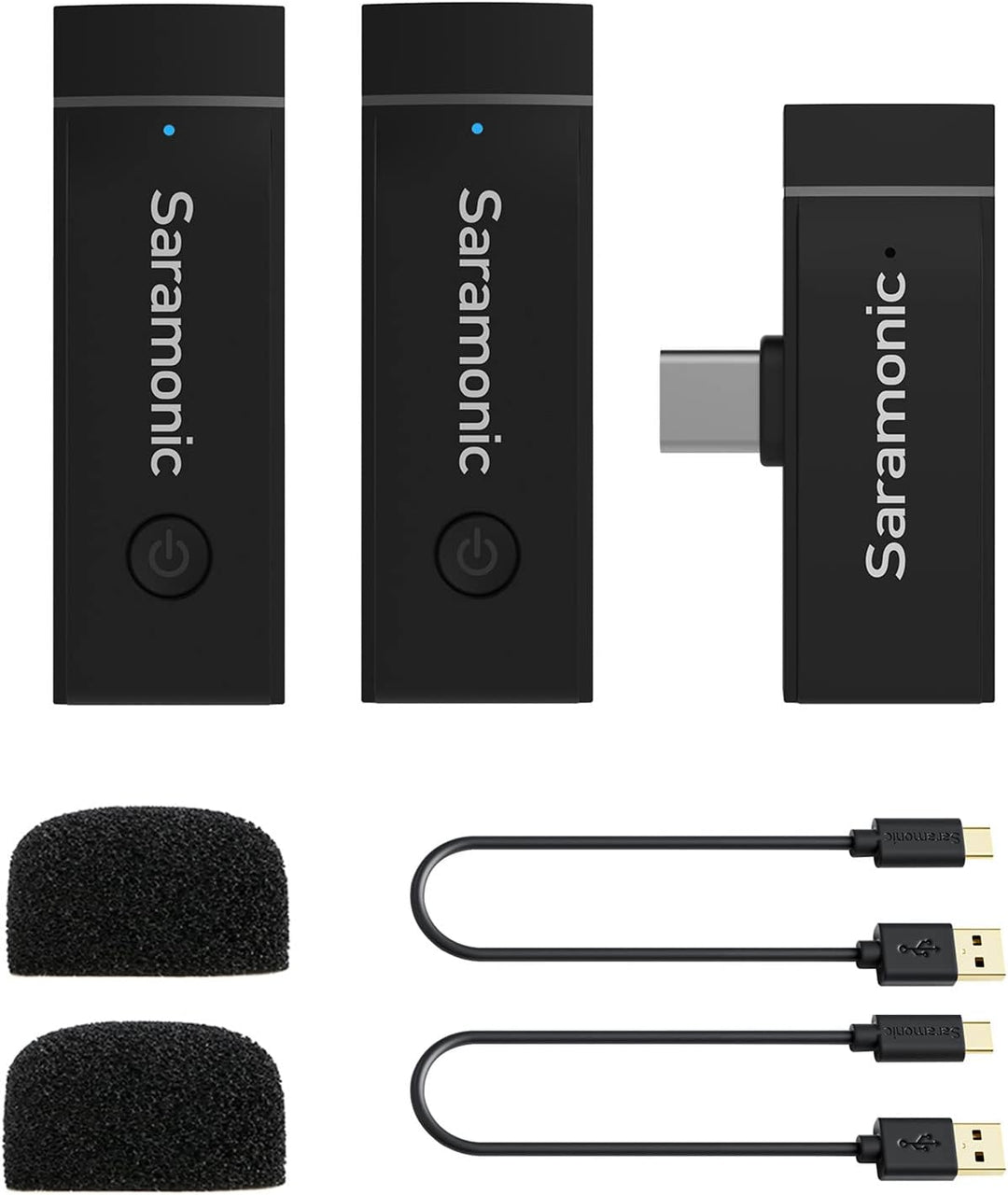 Saramonic Blink GO U2 Wireless Lapel Microphones, Dual-Channel 2.4GHz USB C Wireless Lavalier Microp
