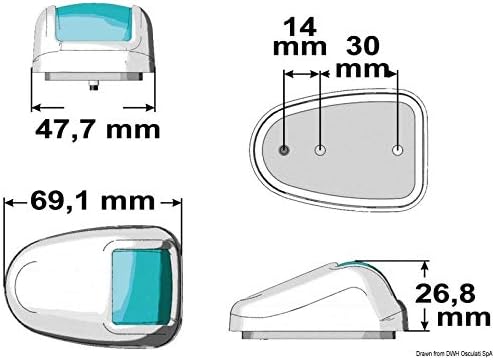 Osculati Orions Navigationslicht AISI 316/112,5° rot