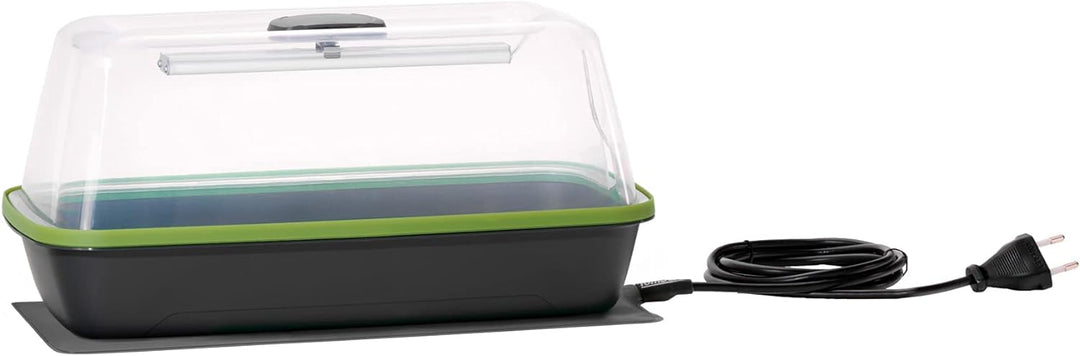 Romberg BoQube Gewächshaus inkl. LED + Heizmatte (Farbe Anthrazit-Sommergrün, PAK-frei, lebensmittel