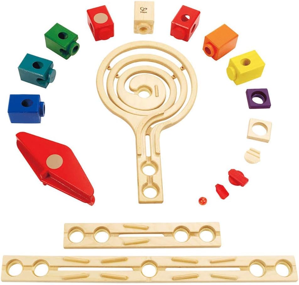 Hape E6009 - Quadrilla Vertigo, Kugelbahn, Konstruktionsspielzeug, aus Holz, ab 4 Jahren, Multi-colo