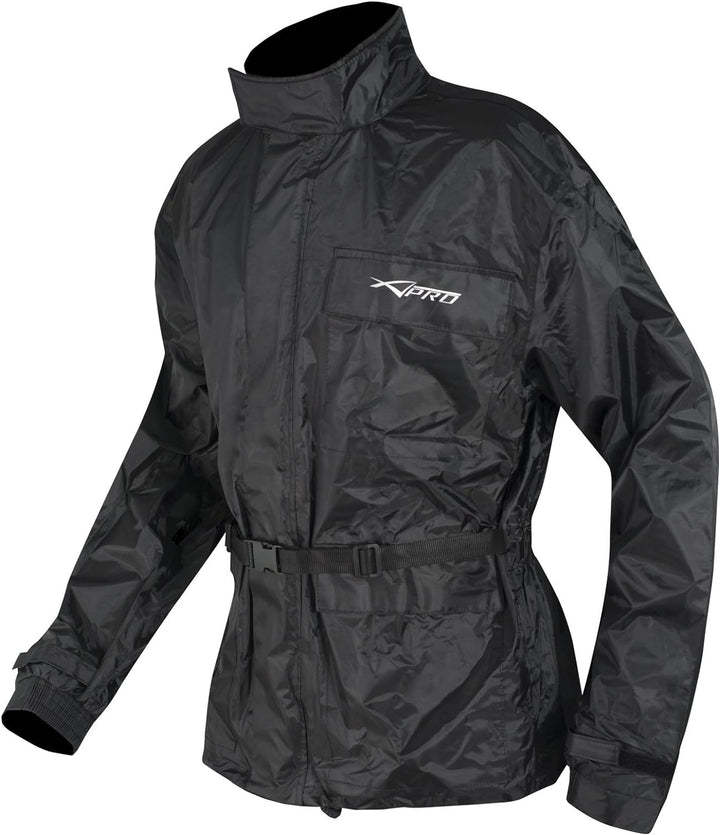 A-Pro Waterproof Motorbike Motorcycle 2 pc Rain Suit Trouser Jacket Scooter M M Schwarz, M Schwarz