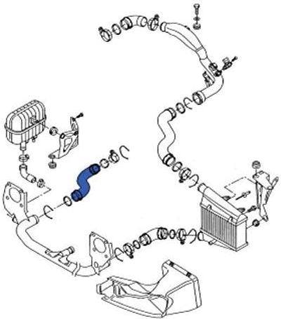 Intercomer Muffe kompatibel mit Schlauch Audi A4 B6 1.9 TDI A4 B7 2.0 TDI A6 C5 1.9 TDI 8E0145834AR