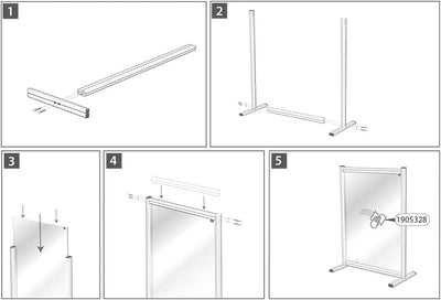 Nobo durchsichtige Schreibtisch-Trennwand aus Acryl, Freistehende Schutztrennwand, Hygieneschutz, Pr