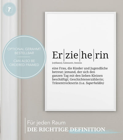 Papierschmiede® Definition: Erzieherin, DIN A1 (59x84 cm), XXL Poster für Wohnzimmer, Schlafzimmer,