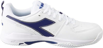 Diadora Damen S.Challenge 5w Sl Clay Tennisschuh 40.5 EU White Blue Print, 40.5 EU White Blue Print