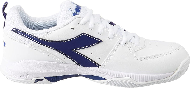 Diadora Damen S.Challenge 5w Sl Clay Tennisschuh 40.5 EU White Blue Print, 40.5 EU White Blue Print