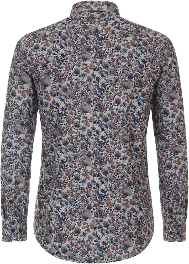 Casamoda Casual Fit Hemd super Langer Arm Button Down Kragen Muster blau Grösse XL