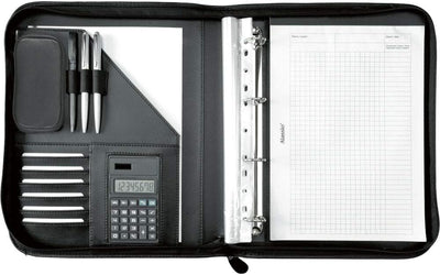 Alassio 30104 Ringbuchmappe A4 Porto, Tagungsmappe aus FINEtouch-Lederimitat, Schreibmappe mit Block