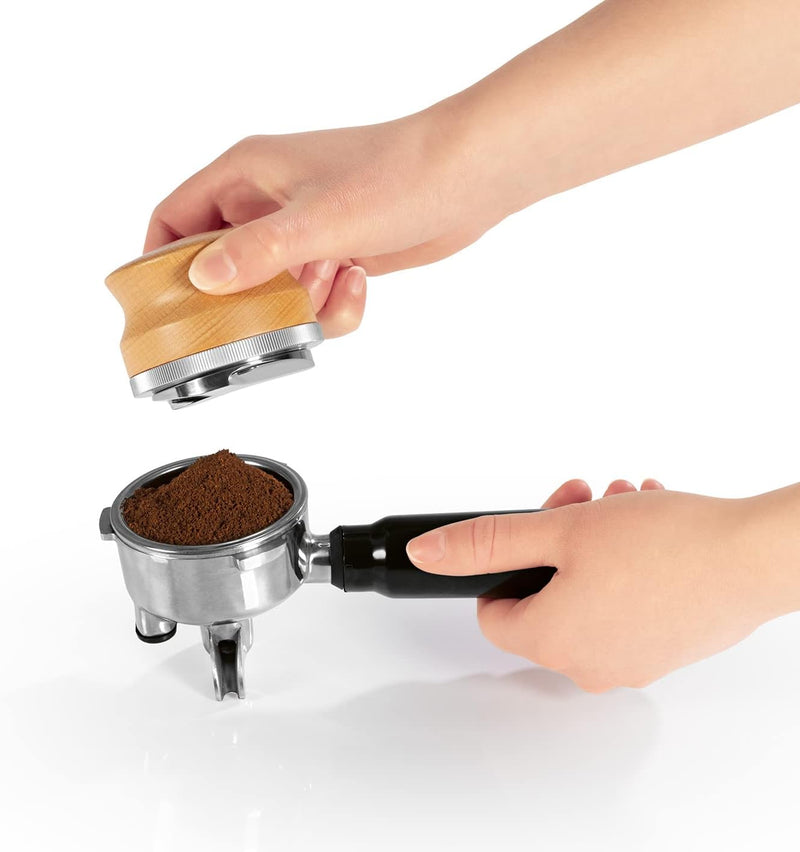 BEEM Leveler Buche/Edelstahl - 58 mm | Robuster Kaffeeverteiler mit ergonomischem Griff aus Buche |