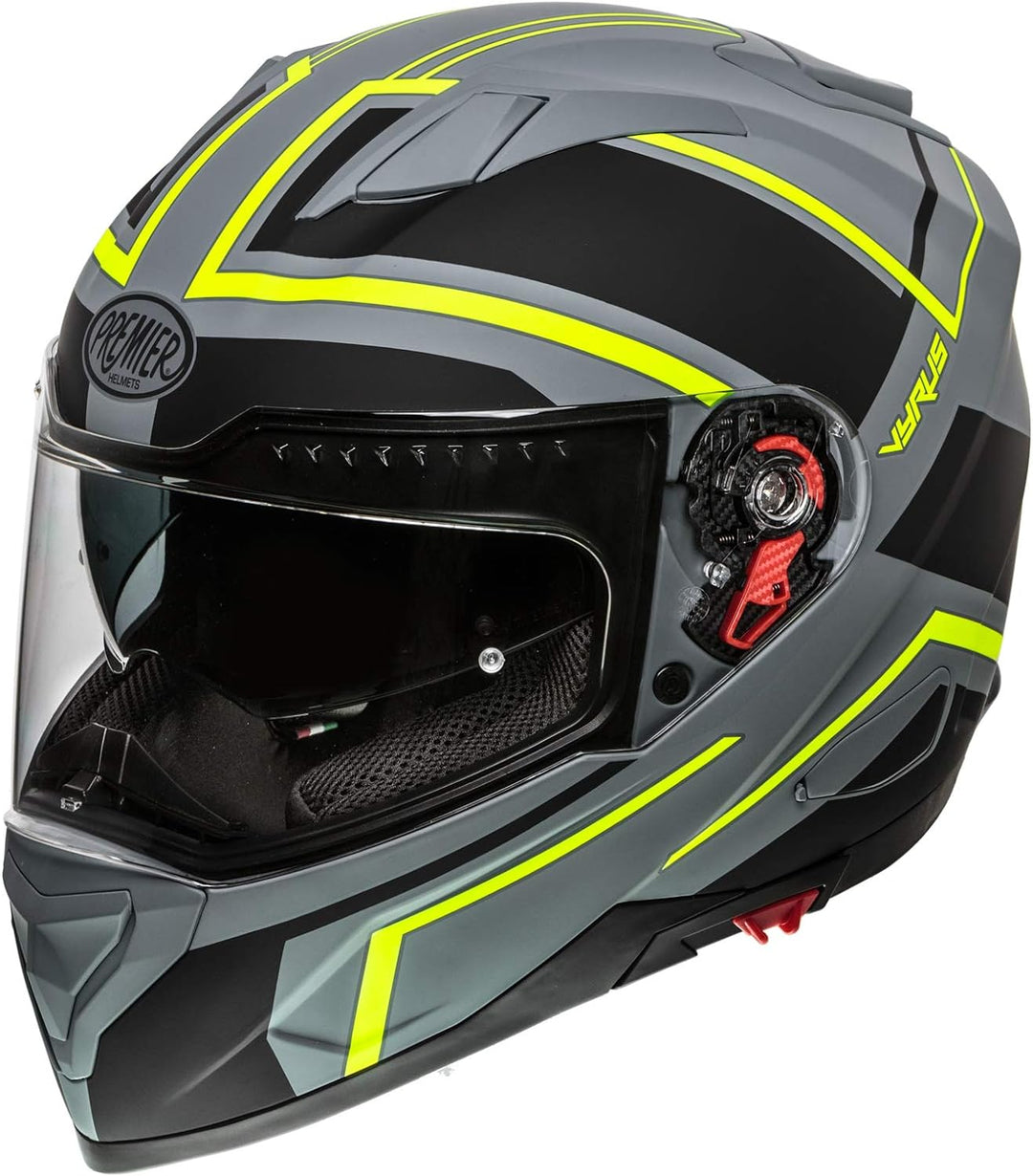 Premier Helm VYRUS ND Y Grey BM,GRAU/Fluo GELB/SCHWARZ,M