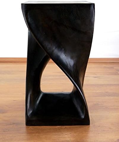 livasia Gedrehte Massivholzsäule, Beistelltisch/Hocker als Blumensäule oder Podest, asiatischer Sitz