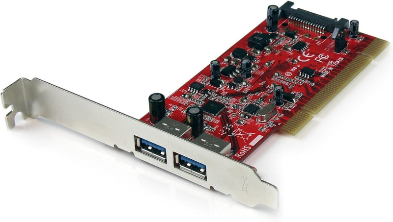 StarTech.com 2 Port USB 3.0 SuperSpeed PCI Schnittstellenkarte mit SATA-Stromanschluss - 2x USB 3.0