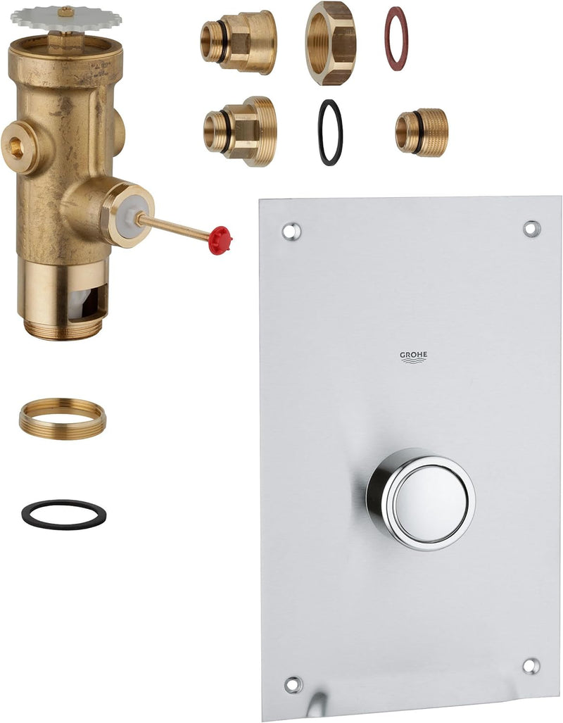 GROHE Druckspüler für WC (Wandeinbau, 6-9l einstellbar, ohne Spülrohr), chrom, 42902000