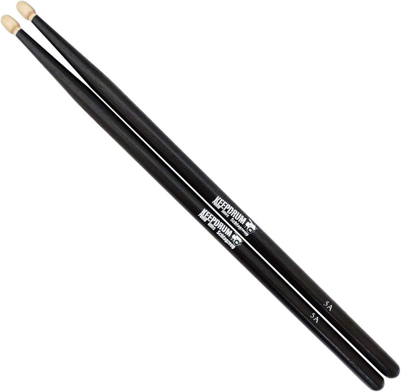 keepdrum 5A Black Hickory Drumsticks Schlagzeug-Stöcke Schwarz 12 Paar