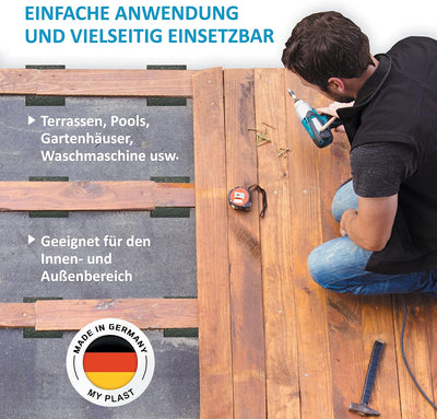 Terrassenpads 90 x 90 mm x 3mm 6mm 8mm 10mm 20mm | Unterleger aus Gummigranulat | Stärke und Menge a