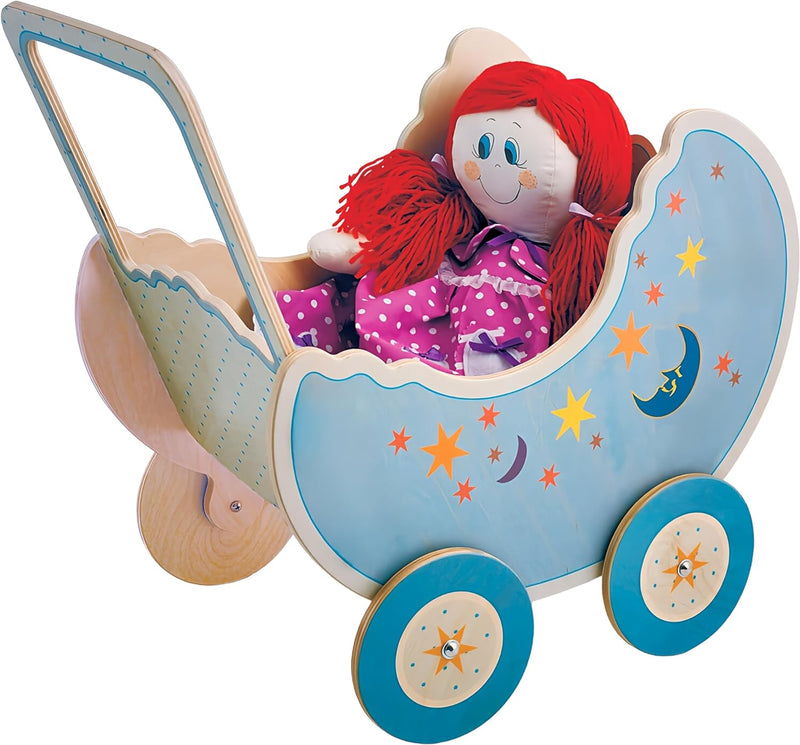 Dida - Der Puppenwagen Aus Holz Dekoration Mond ist EIN Holzpuppenwagen Zum Schieben Der Puppen Der