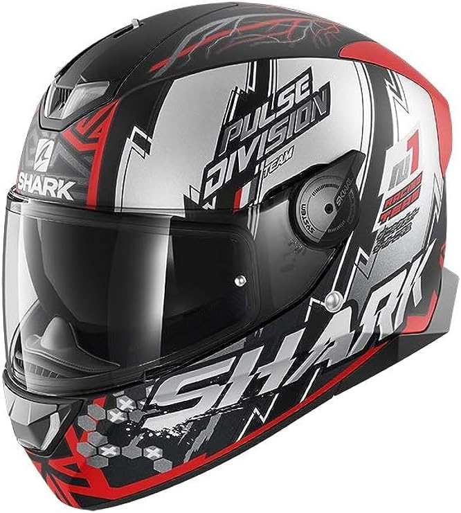 SHARK Herren NC Motorrad Helm, Schwarz/Weiss/Rot, XS XS Schwarz/Weiss/Rot, XS Schwarz/Weiss/Rot