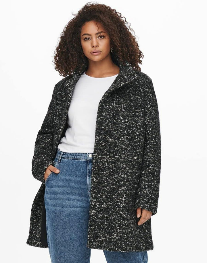 ONLY Carmakoma CARNEWSOPHIA WOOL COAT CC OTW, kombi(blackwhitemelange (177911003)), Gr. M