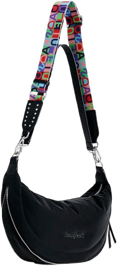 Desigual Womens BOLS_Happy Bag Kuwait Umhängetasche, Black