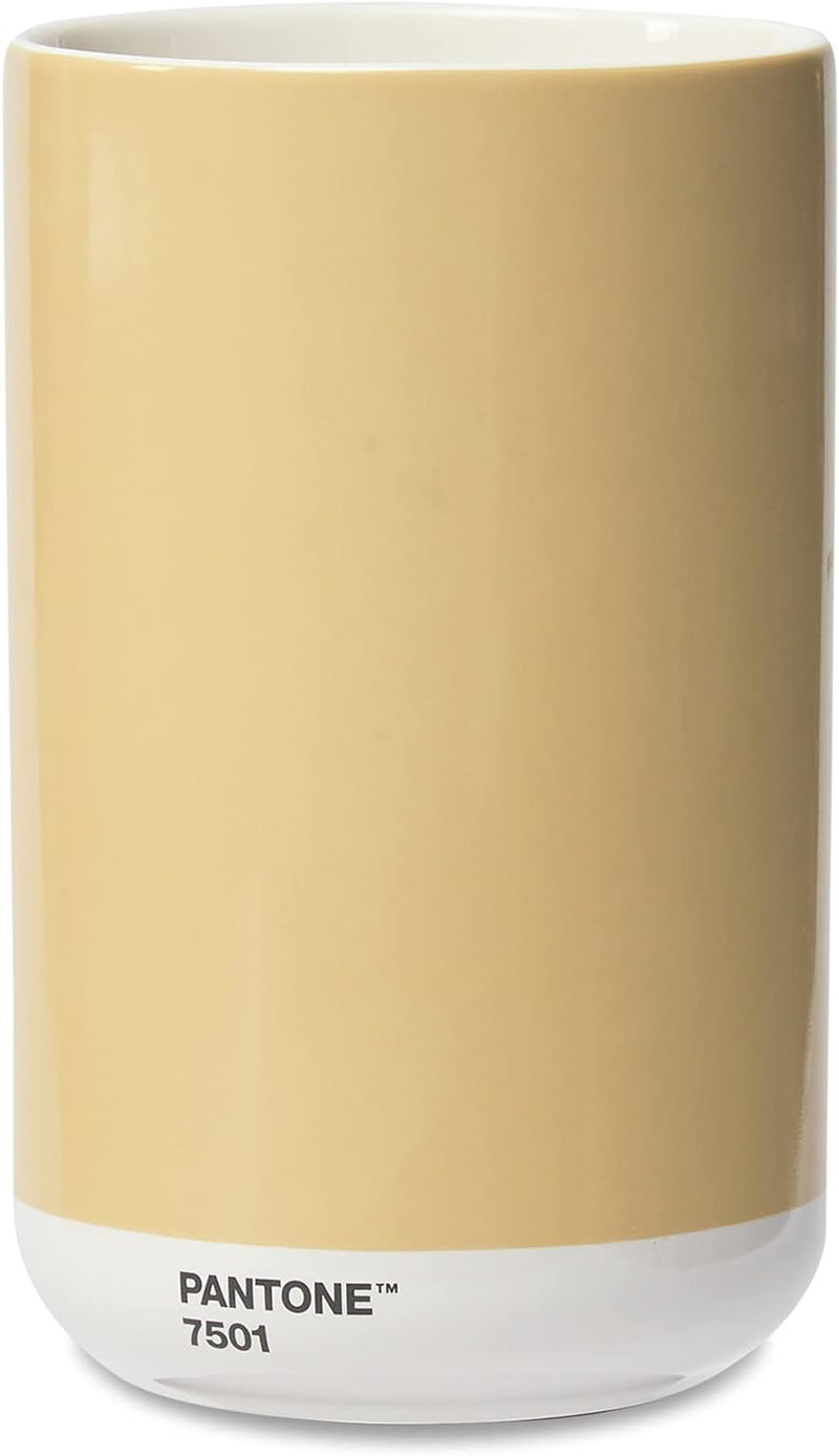 Pantone Porzellan Vase mit Geschenkbox, Jar, dekorative hochwertige Blumenvase, 1 Liter, Cream 7501