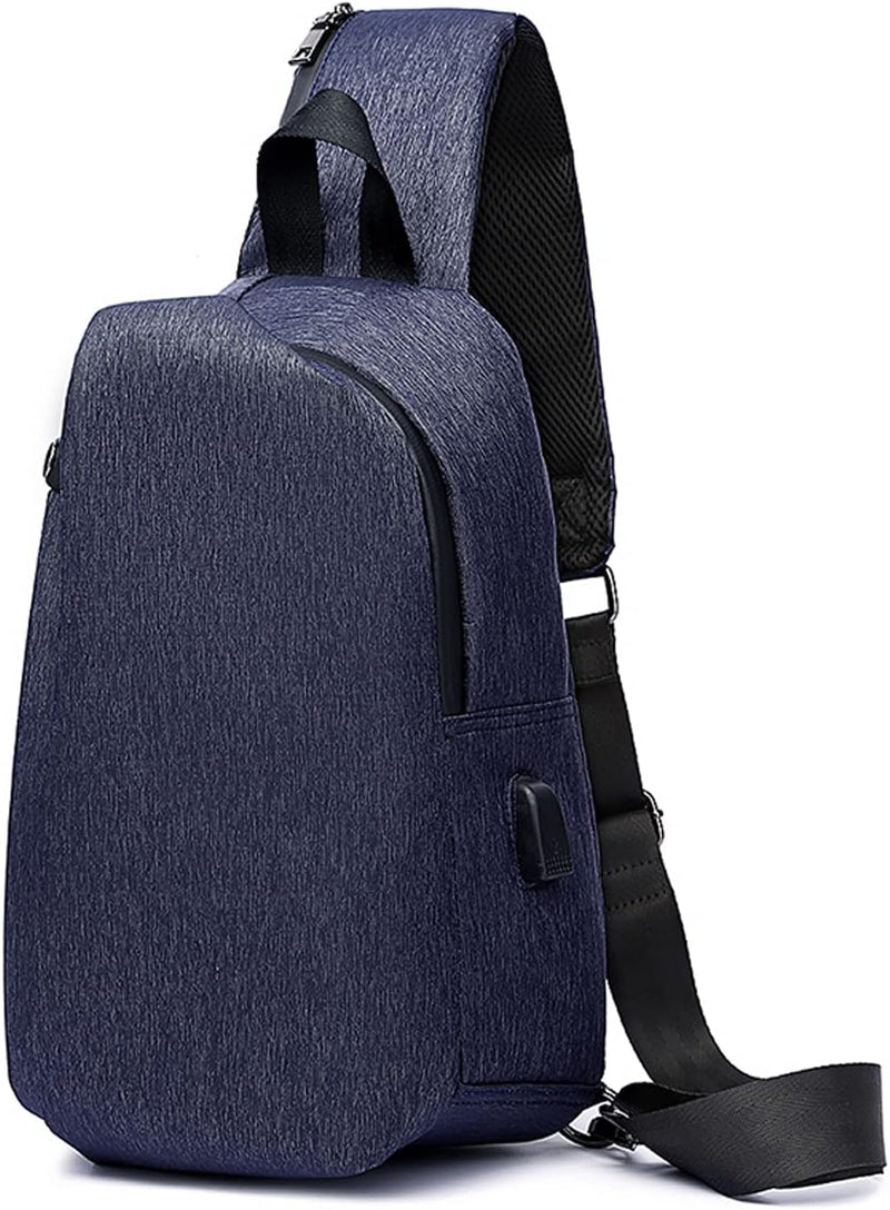 FANDARE Brusttasche Umhängetasche mit USB Business Sling Daypacks Sling Chest Bag Herren Schultertas