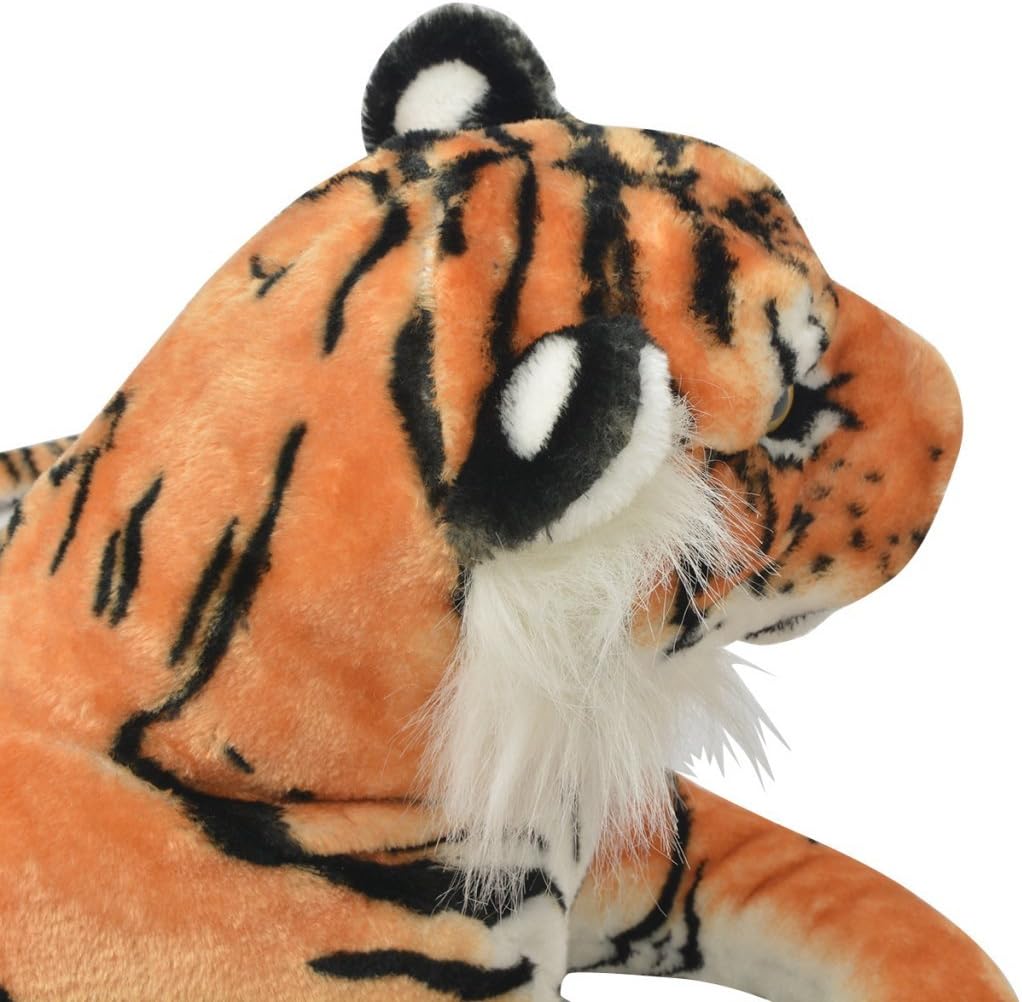 Festnight_ XXL Plüschtiger Tiger-Form Plüschtier 146x40cm Stofftiger Stofftier Plüsch Kuscheltier Sp