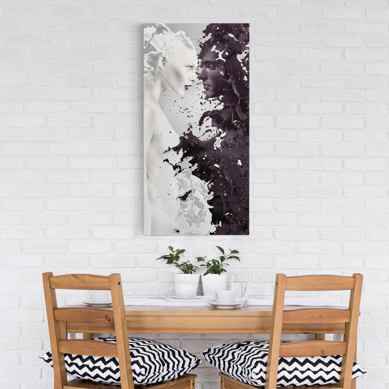 Bilderwelten Leinwandbild Schwarz-Weiss - Milk & Coffee - Hoch 2:1, 160cm x 80cm, 160cm x 80cm