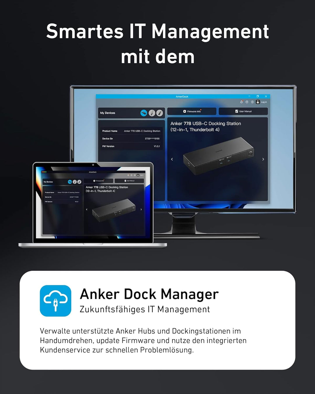 Anker 778 Thunderbolt Dockingstation (12-in-1, Thunderbolt 4), 40 Gbps mit Max 100W Aufladung für La