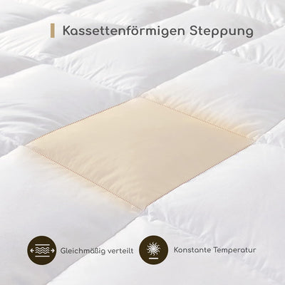 Homyrium Daunendecke 155x220 Ganzjahres Komfort Bettdecke 155x220 Daunen Warm Federbett Federdecke -