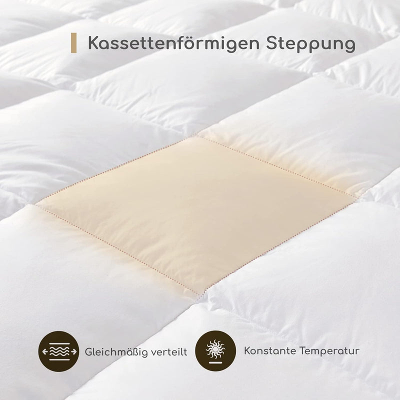 Homyrium Daunendecke 155x220 Ganzjahres Komfort Bettdecke 155x220 Daunen Warm Federbett Federdecke -